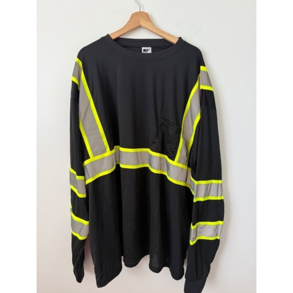 Golden Elephant High Visibility Long Sleeve Work Shirt – Black & Yellow 5XL NWT